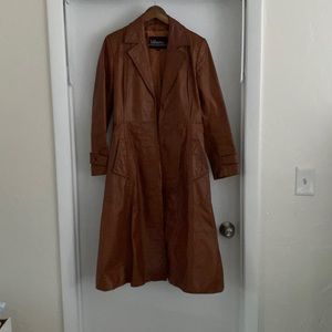 Leather trench coat